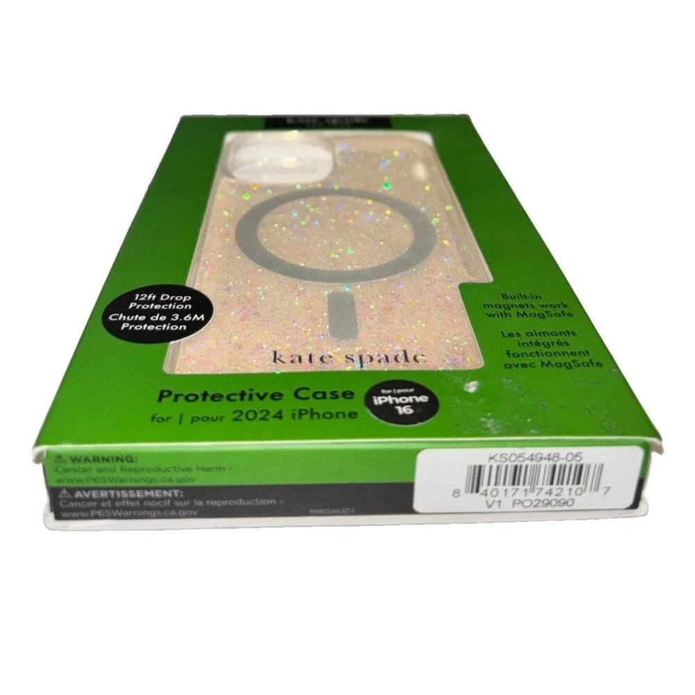Kate Spade New York Chunky Glitter Hard Protective MagSafe iPhone 16 Case